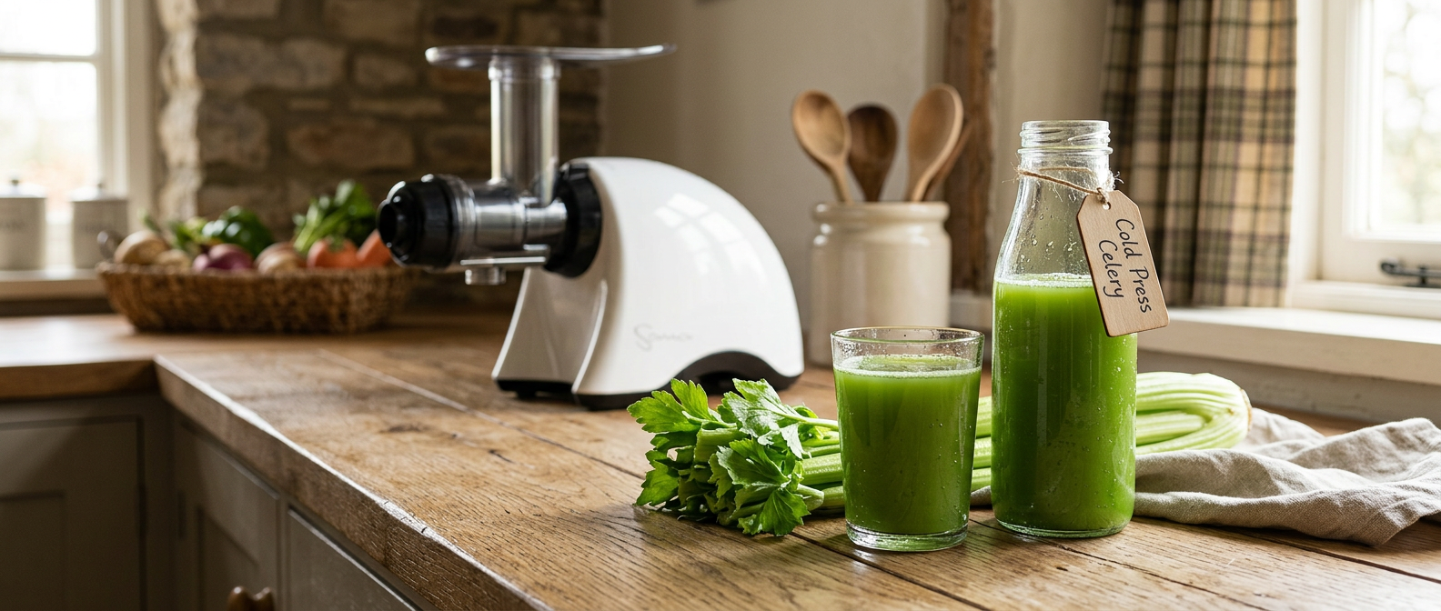 Juicing Celery with a Sana Horizontal Juicer