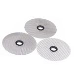 Three interchangeable flour sifter screens: fine, medium and coarse