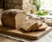 A sliced wholemeal sandwich loaf showing a soft even crumb